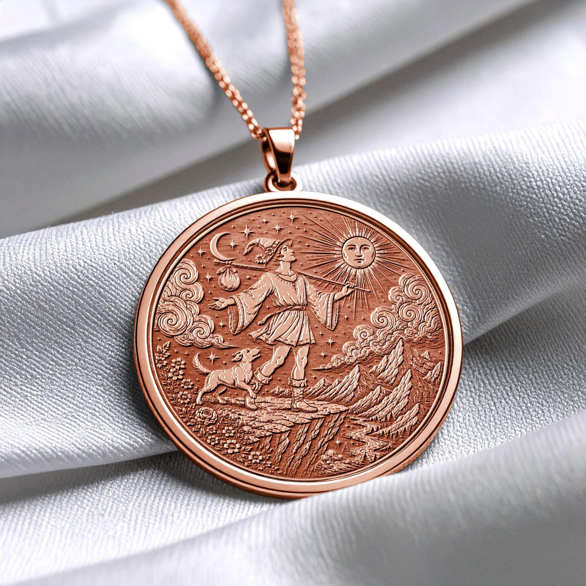 The Fool Tarot Card Necklace – New Beginnings, Freedom & Endless Possibilities