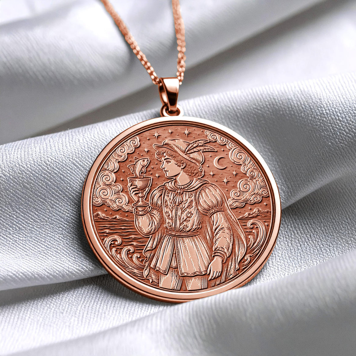 Page of Cups Tarot Pendant Necklace – Creativity, Intuition & New Possibilities