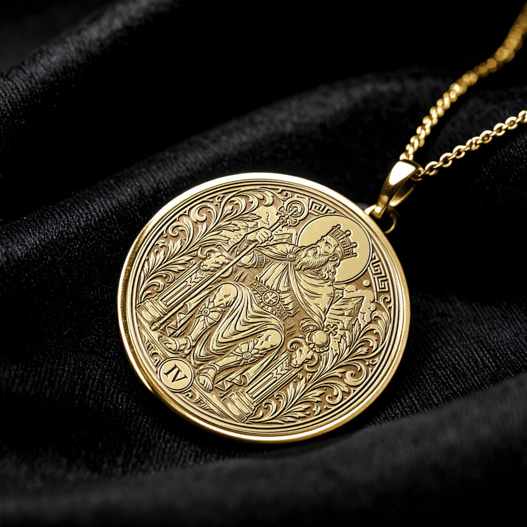 The Emperor Tarot Card Necklace – Authority, Leadership & Inner Strength