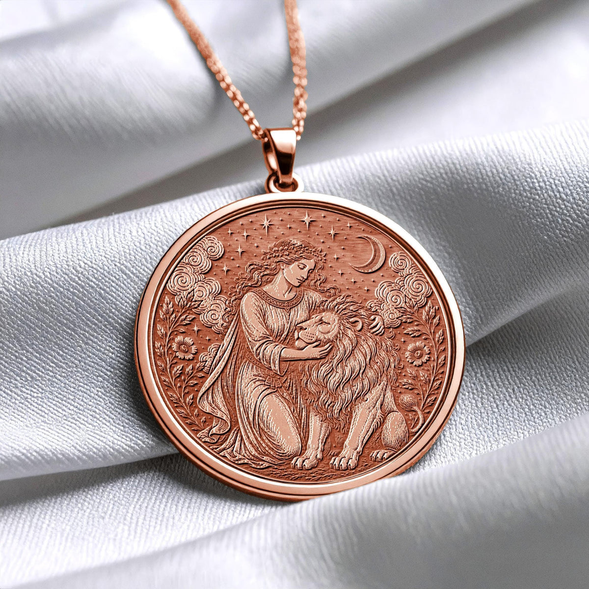 Strength Tarot Card Necklace – Courage, Inner Power & Resilience