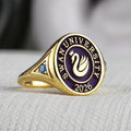 College Class Ring for Women, Custom University Graduation Ring with School Logo