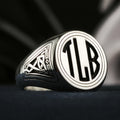 Men's Signet Ring with Custom Initials and Celtic Knot Design