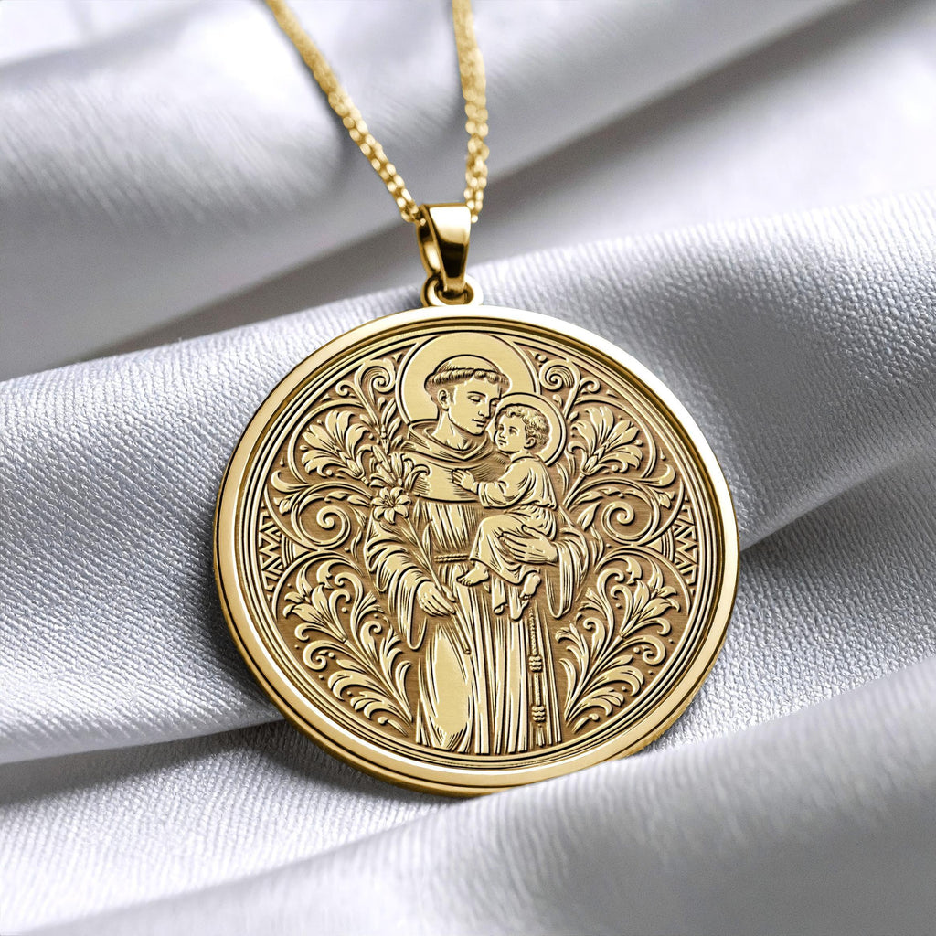 Saint Anthony Pendant Necklace – Protection, Prayer & Lost Things Found