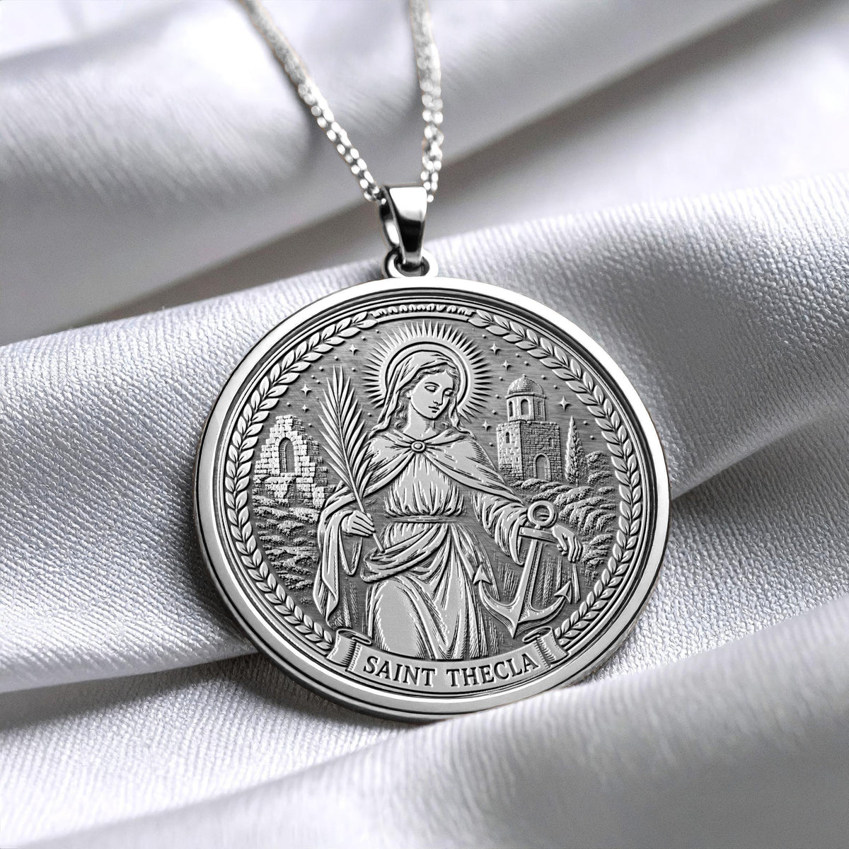 Saint Thecla Pendant Necklace – Courage, Devotion, Resilience & Unwavering Faith