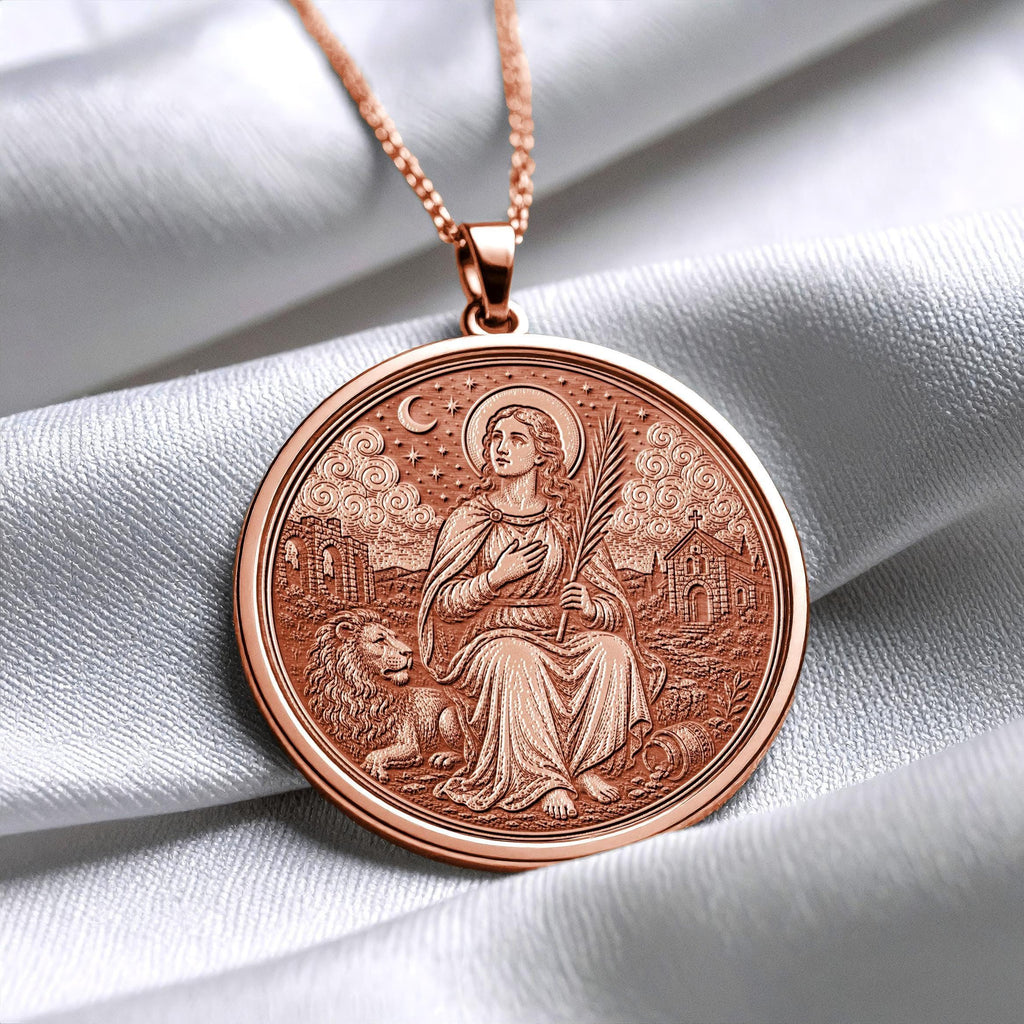 Saint Thecla Pendant Necklace – Fearless Faith, Freedom, Transformation & Divine Protection