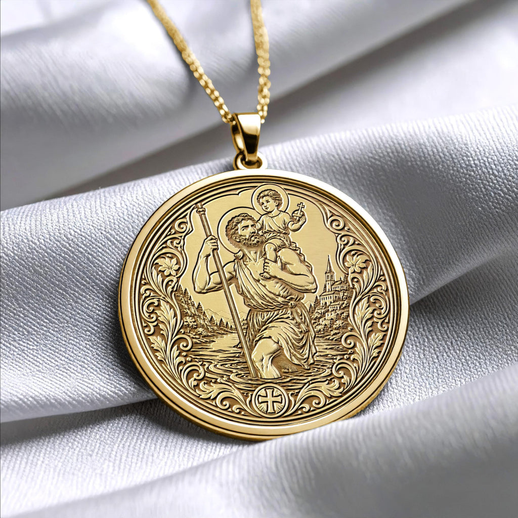 Saint Christopher Pendant Necklace – Protection, Guidance & Safe Travels
