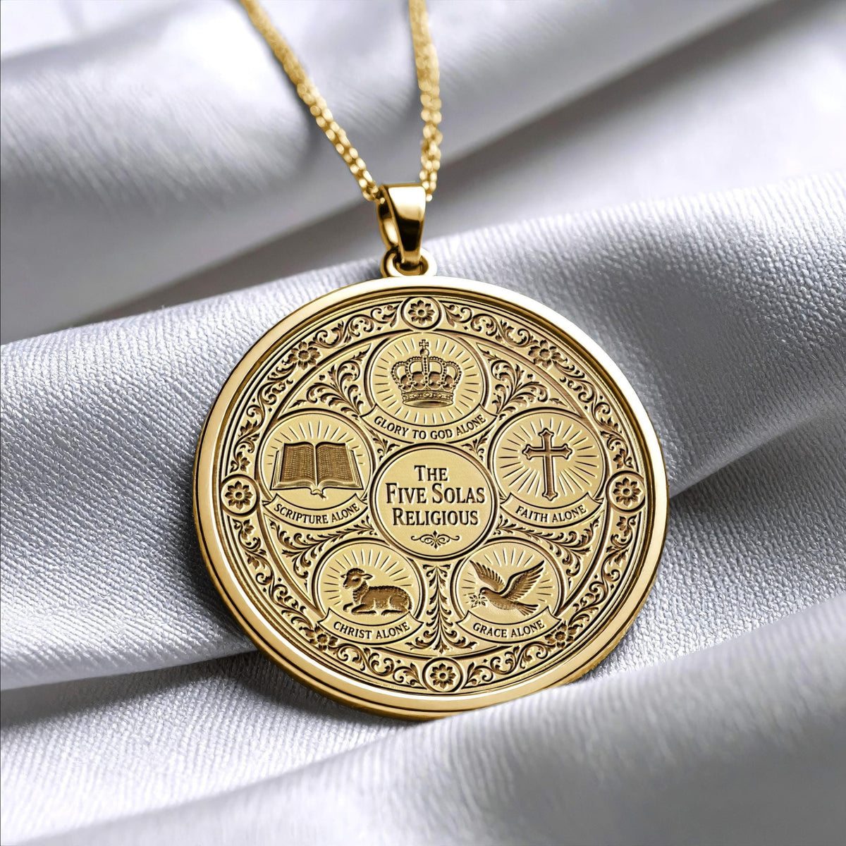 Five Solas Pendant Necklace – Faith, Grace & Spiritual Truth