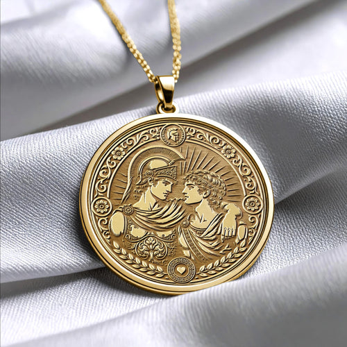 Achilles and Patroclus Pendant Necklace – Love , Destiny & Unbreakable Bond