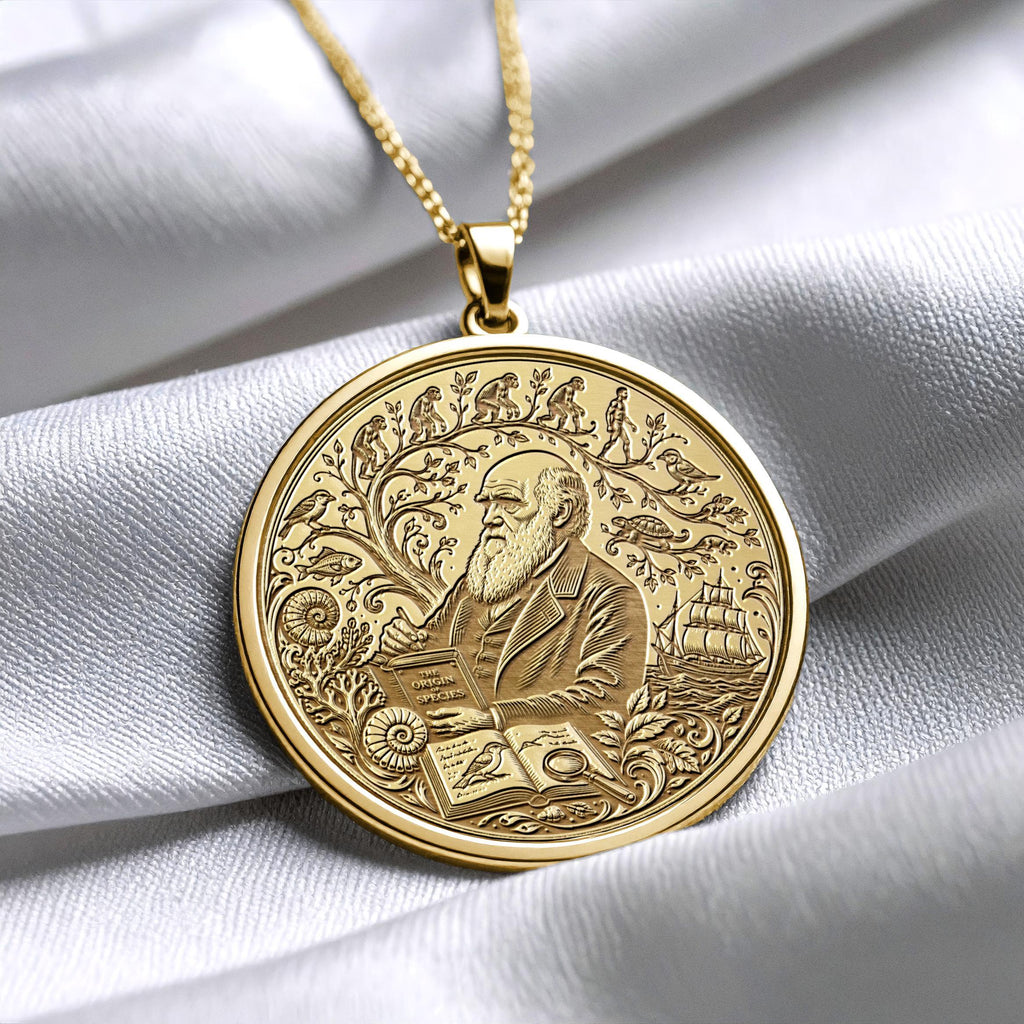 Charles Darwin Evolution Pendant Necklace – Knowledge, Curiosity & Human Evolution