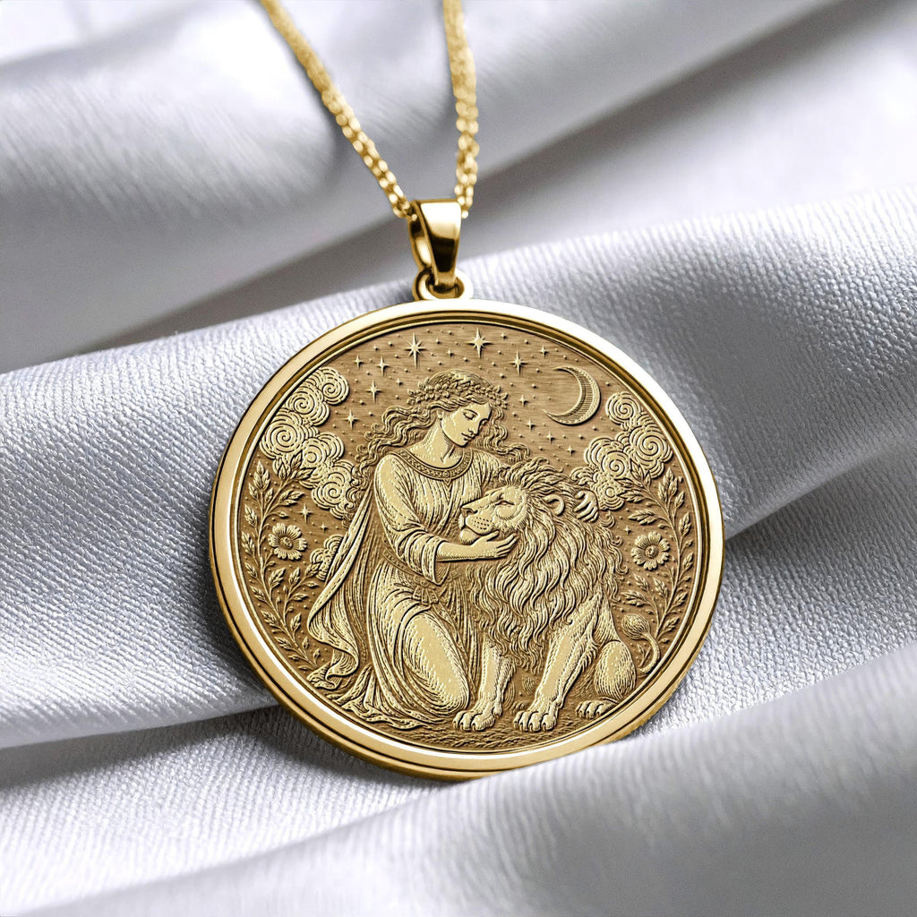 Strength Tarot Card Necklace – Courage, Inner Power & Resilience