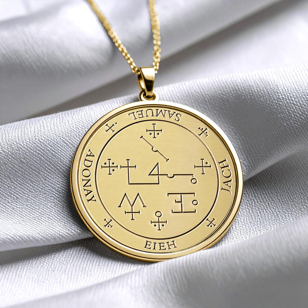 Archangel Samuel Sigil Pendant Necklace – Strength, Courage & Spiritual Protection