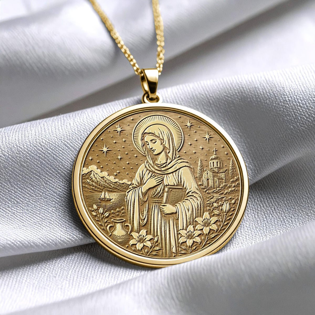 Saint Macrina Pendant Necklace – Wisdom, Devotion, Inner Strength & Spiritual Growth