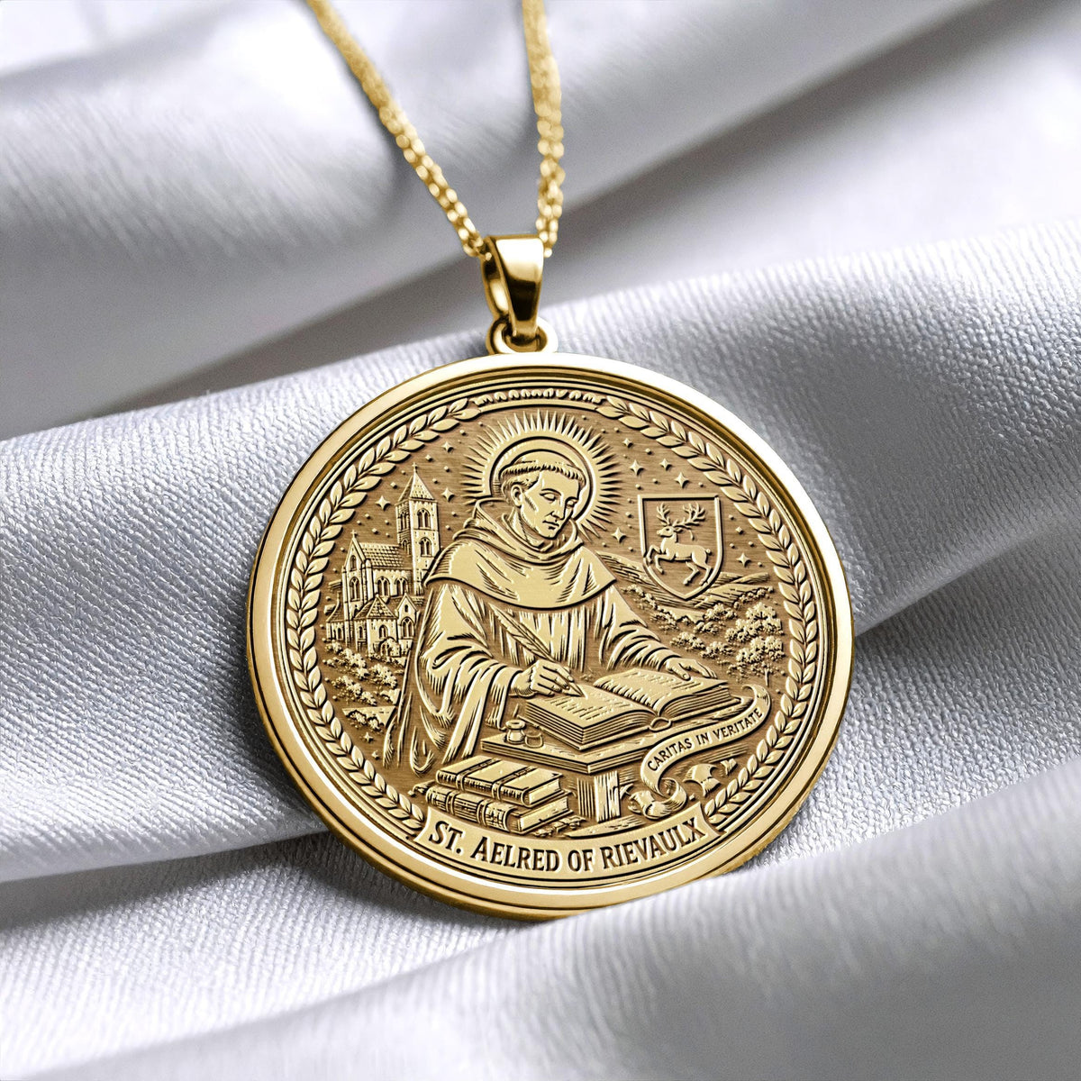 Saint Aelred of Rievaulx Pendant Necklace – Love, Unity, Devotion & Inner Peace