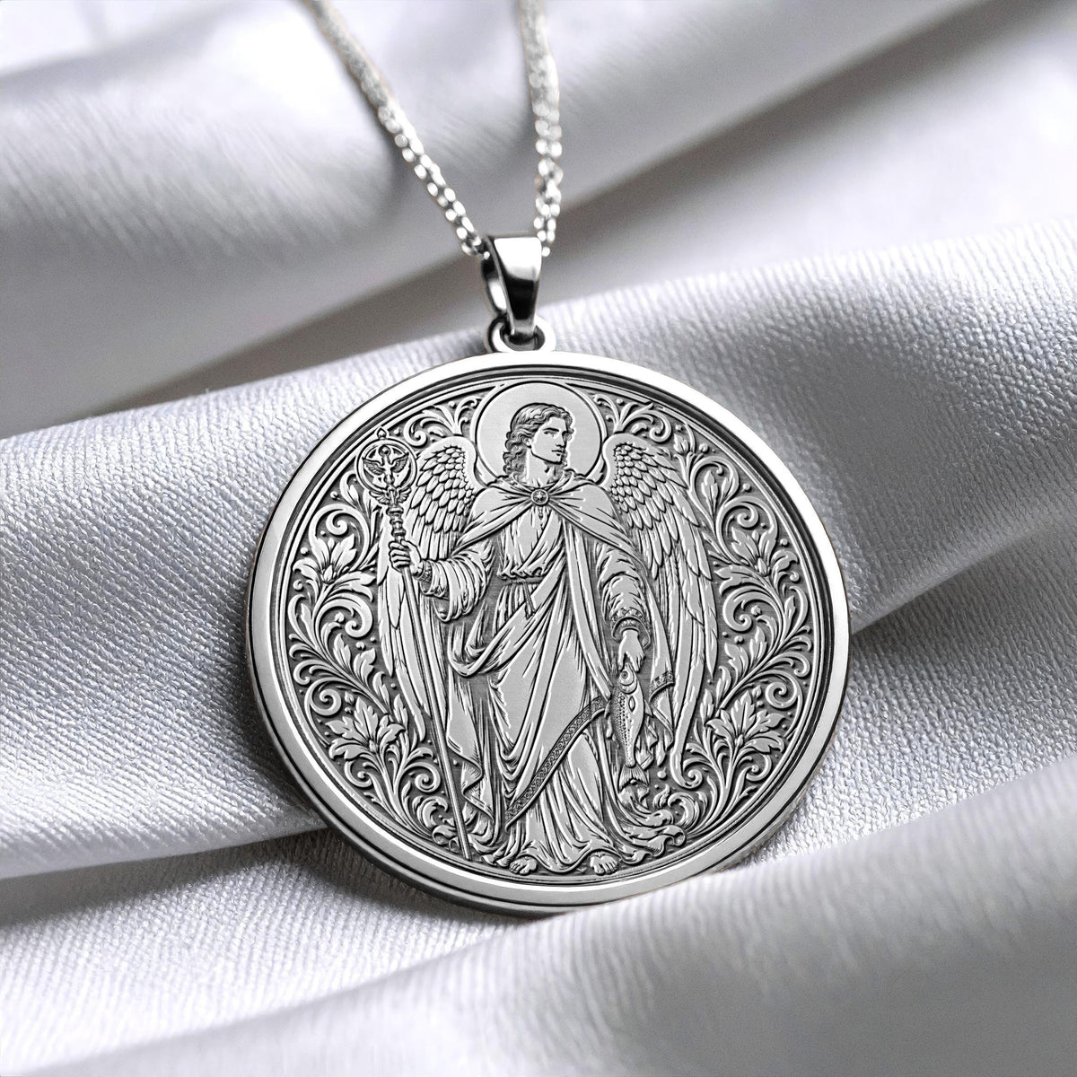 Archangel Raphael Pendant Necklace – Healing Light, Peace & Sacred Protection