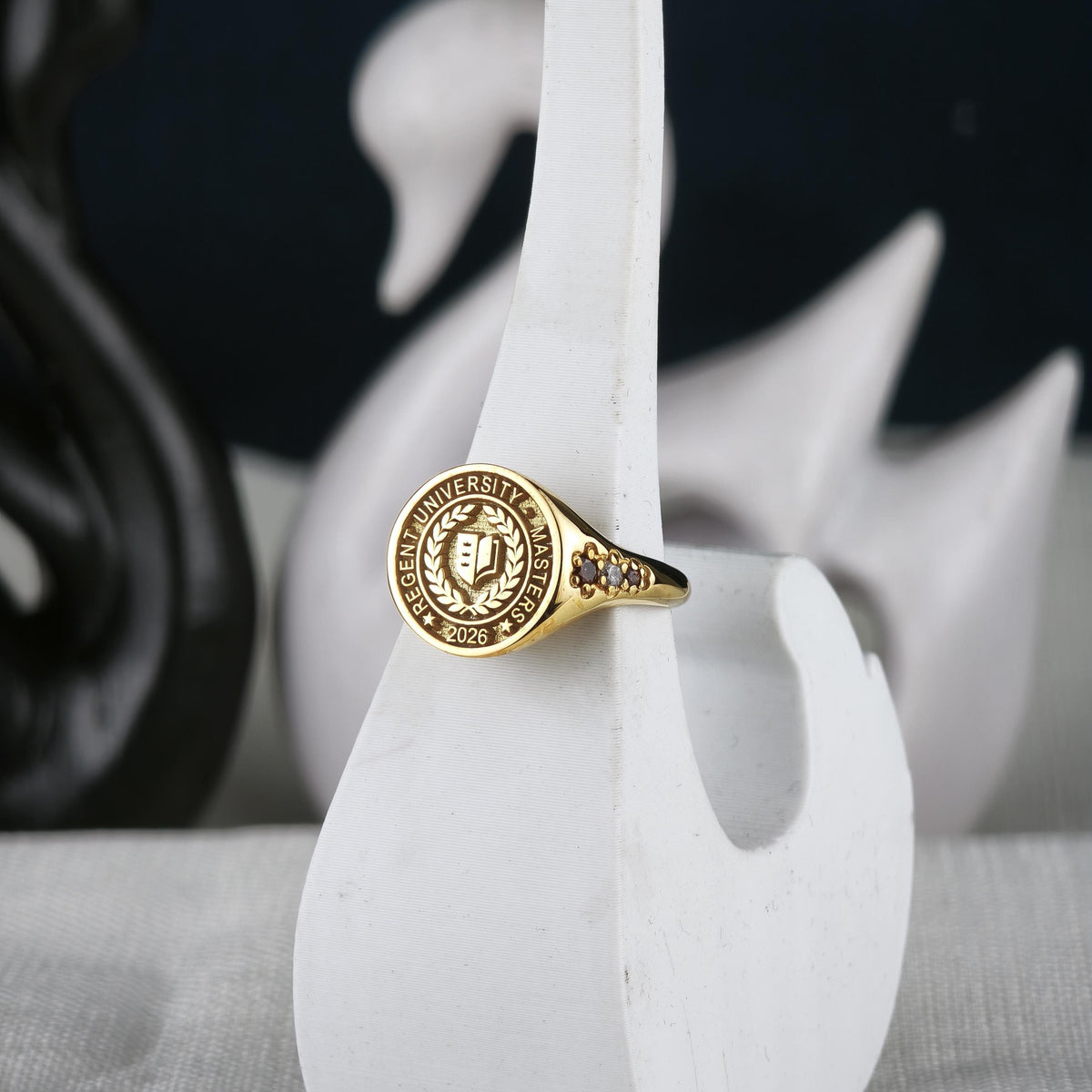 Custom Class Ring, Personalized University Ring, College Graduation Gift, Sterling Silver or Solid Gold