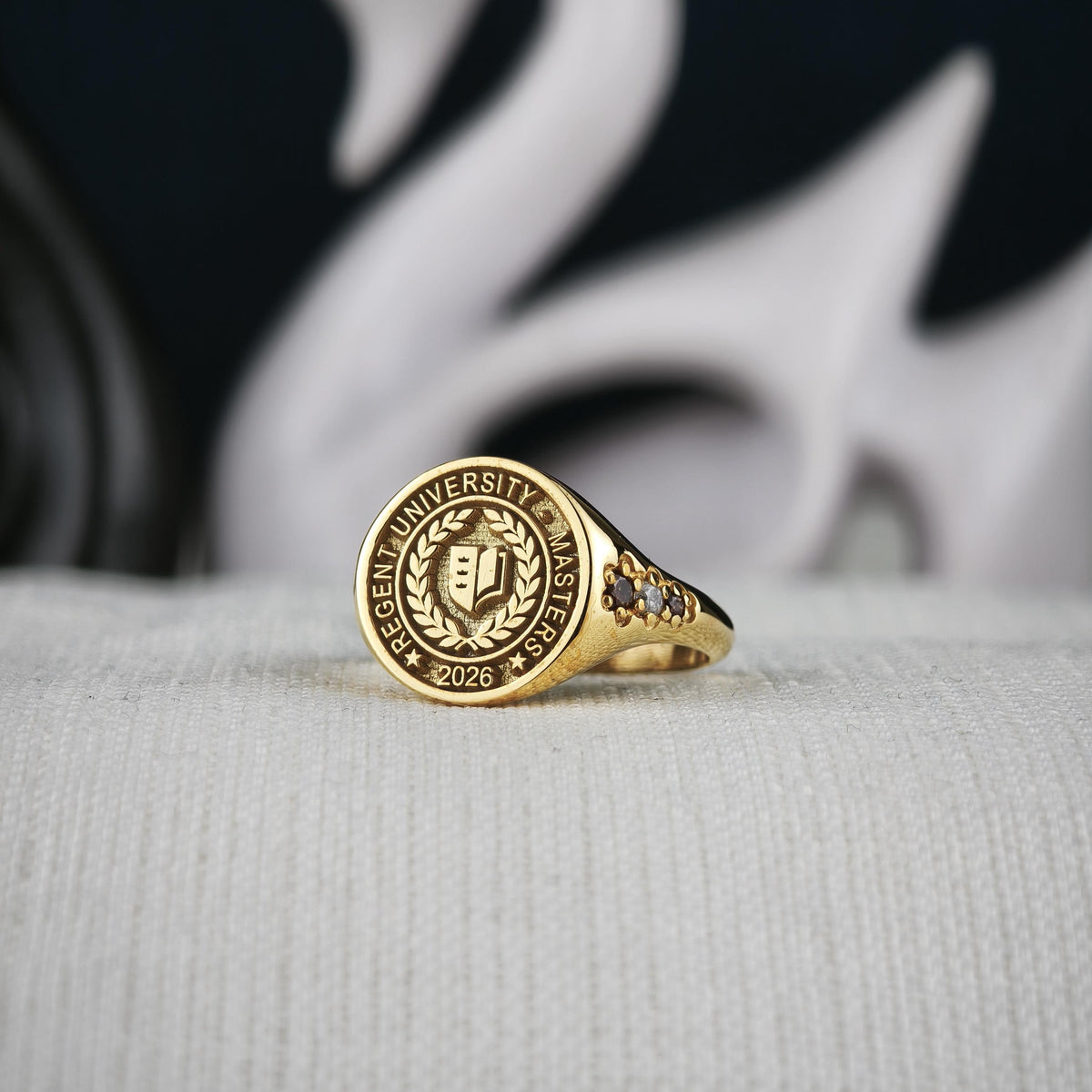 Custom Class Ring, Personalized University Ring, College Graduation Gift, Sterling Silver or Solid Gold