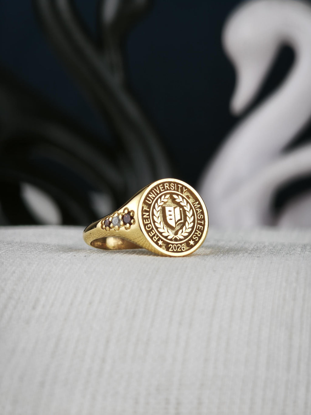 Custom Class Ring, Personalized University Ring, College Graduation Gift, Sterling Silver or Solid Gold