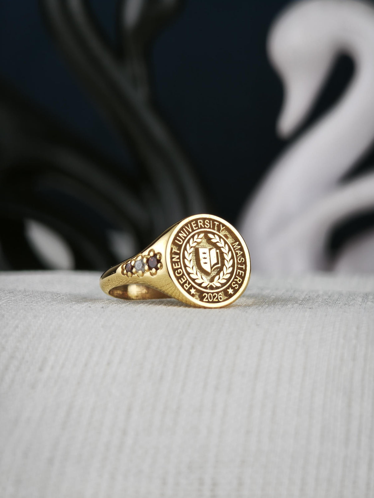 Custom Class Ring, Personalized University Ring, College Graduation Gift, Sterling Silver or Solid Gold
