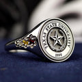 University Ring, Minimalist Graduation Gift for Her Silver and Gold