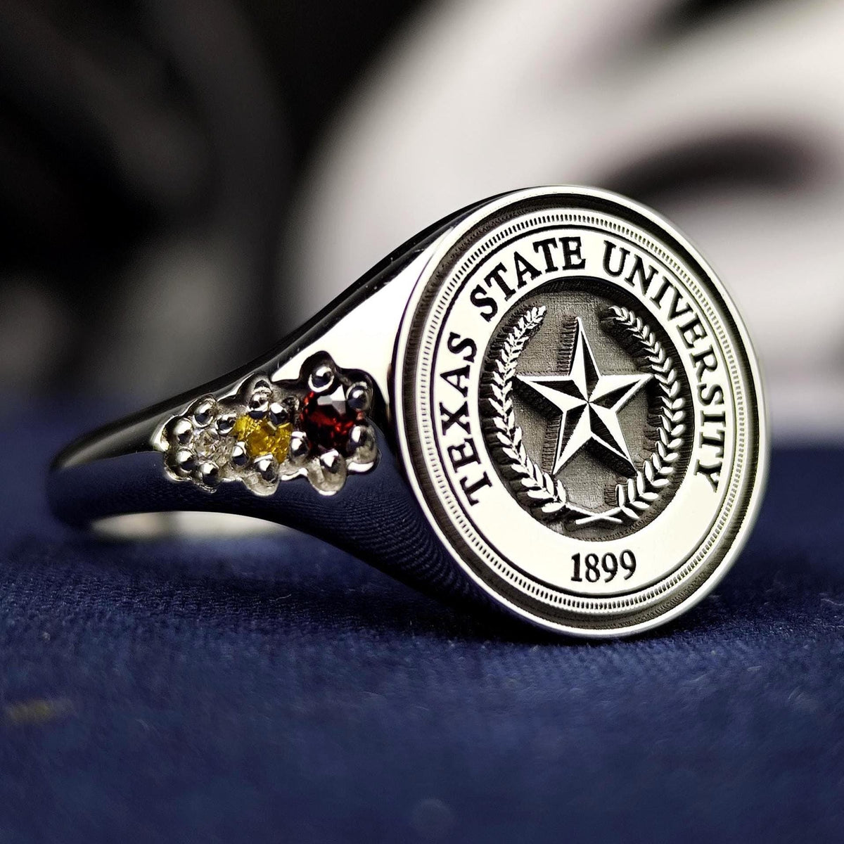 University Ring, Minimalist Graduation Gift for Her Silver and Gold
