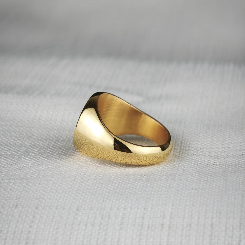 Tree of Life Signet Ring, Sterling Silver or Solid Gold, Engraved Nature Symbol