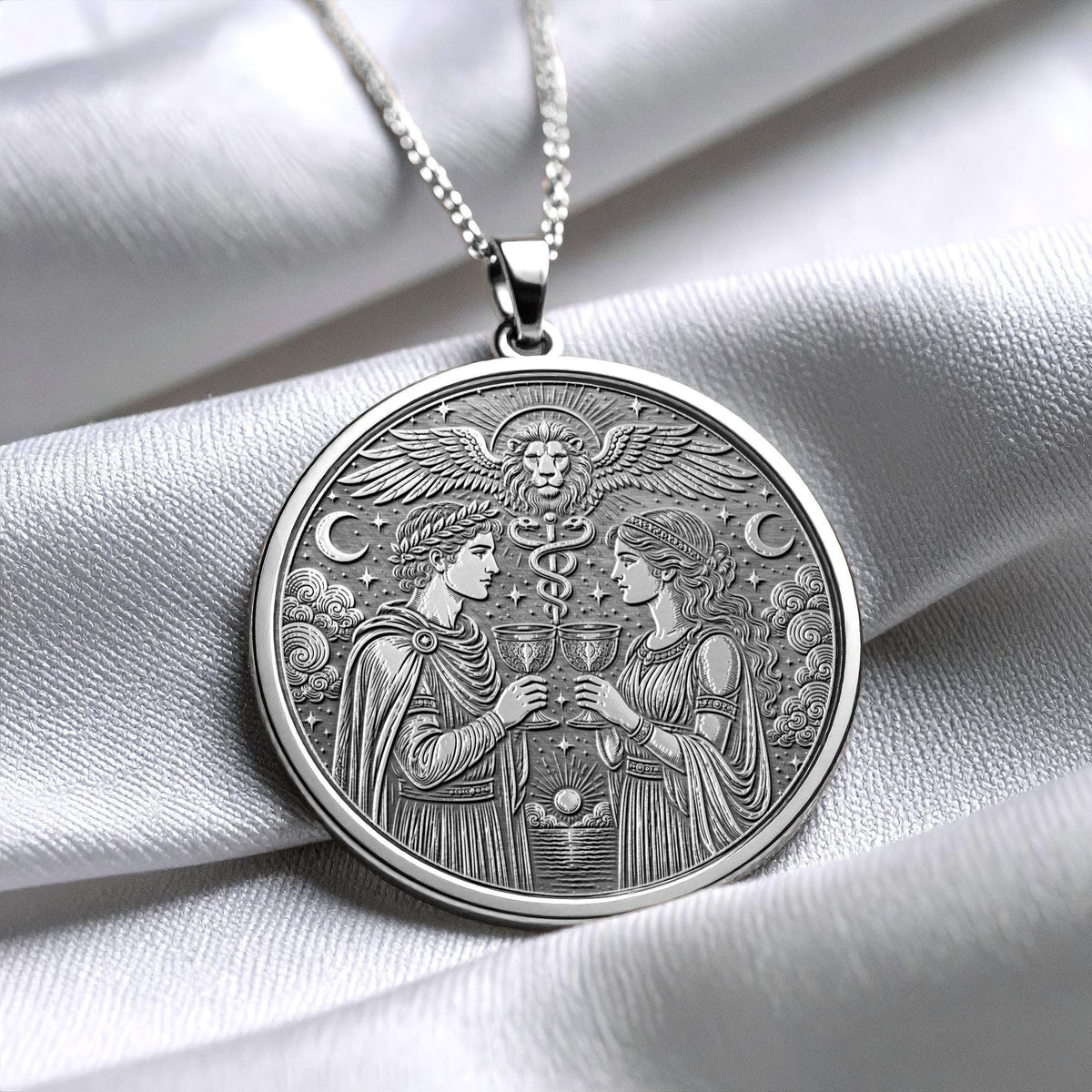 Two of Cups Tarot Pendant – Love, Unity & Meaningful Connections