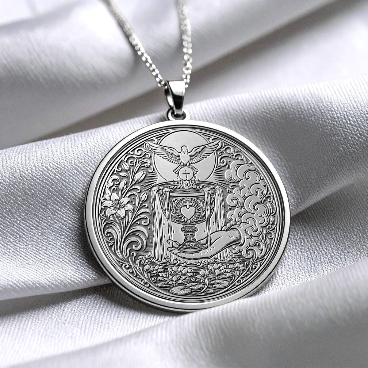 Ace of Cups Tarot Card Pendant Necklace – Love, Intuition & Emotional Renewal
