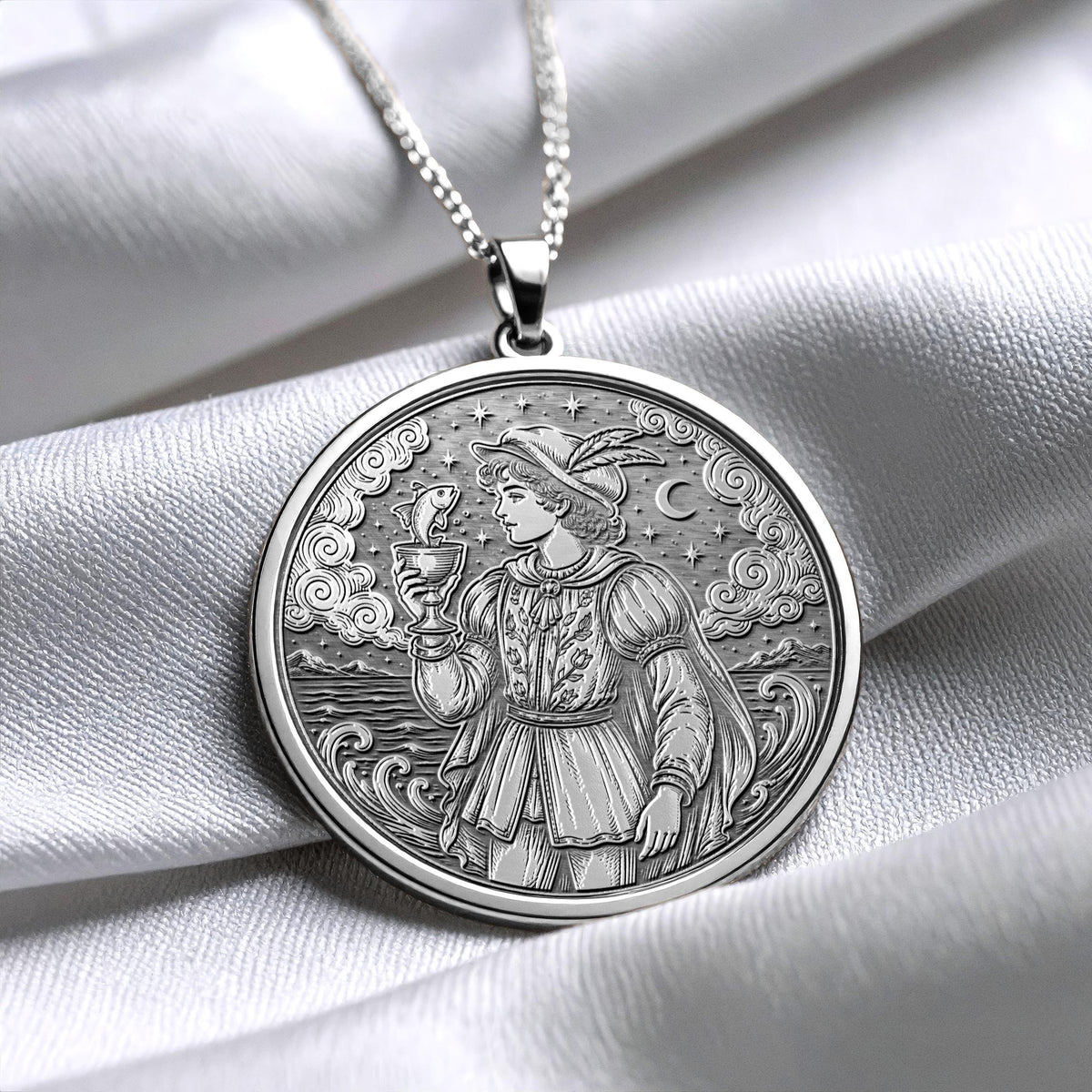 Page of Cups Tarot Pendant Necklace – Creativity, Intuition & New Possibilities