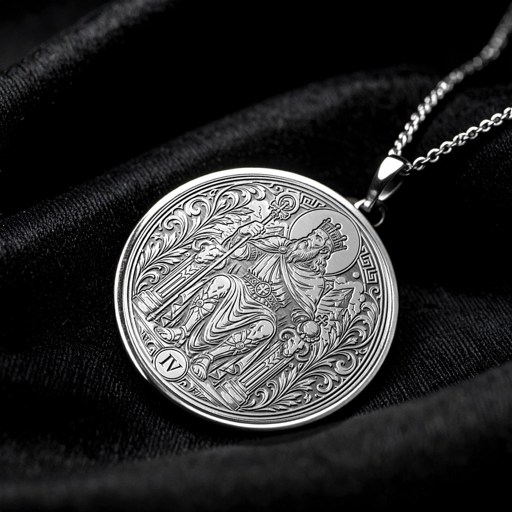 The Emperor Tarot Card Necklace – Authority, Leadership & Inner Strength