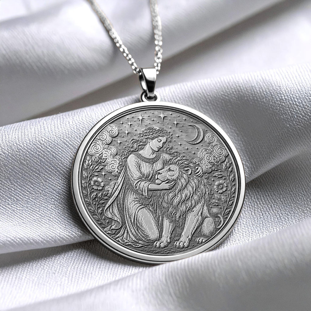 Strength Tarot Card Necklace – Courage, Inner Power & Resilience
