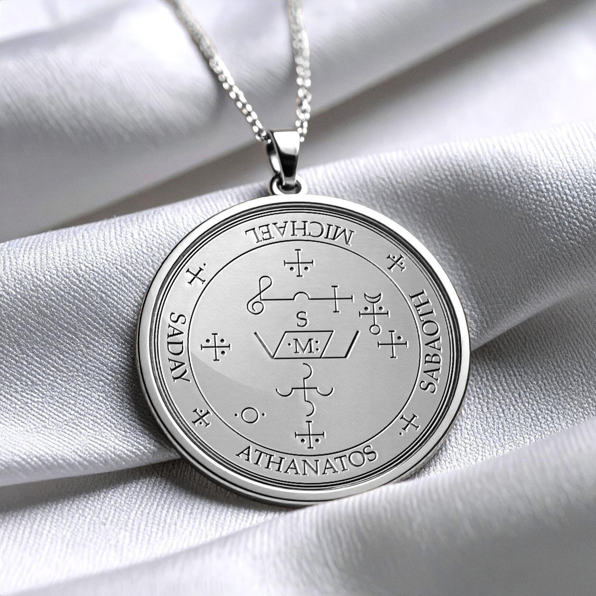 Archangel Azrael Sigil Pendant Necklace – Transformation, Comfort & Spiritual Guidance