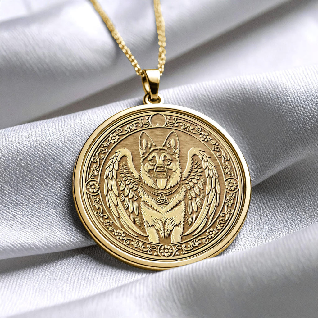 German Shepherd Angel Pendant