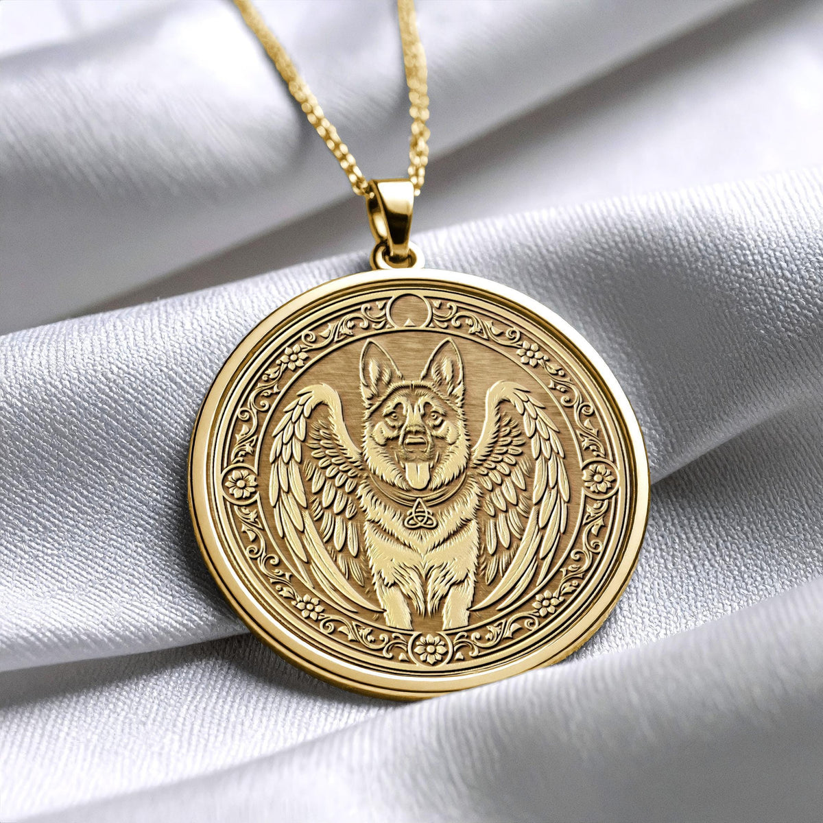 German Shepherd Angel Pendant