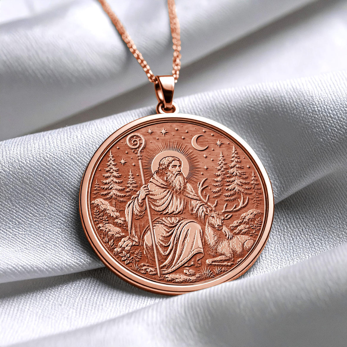 Saint Giles Pendant Necklace – Compassion, Protection, Healing & Faith