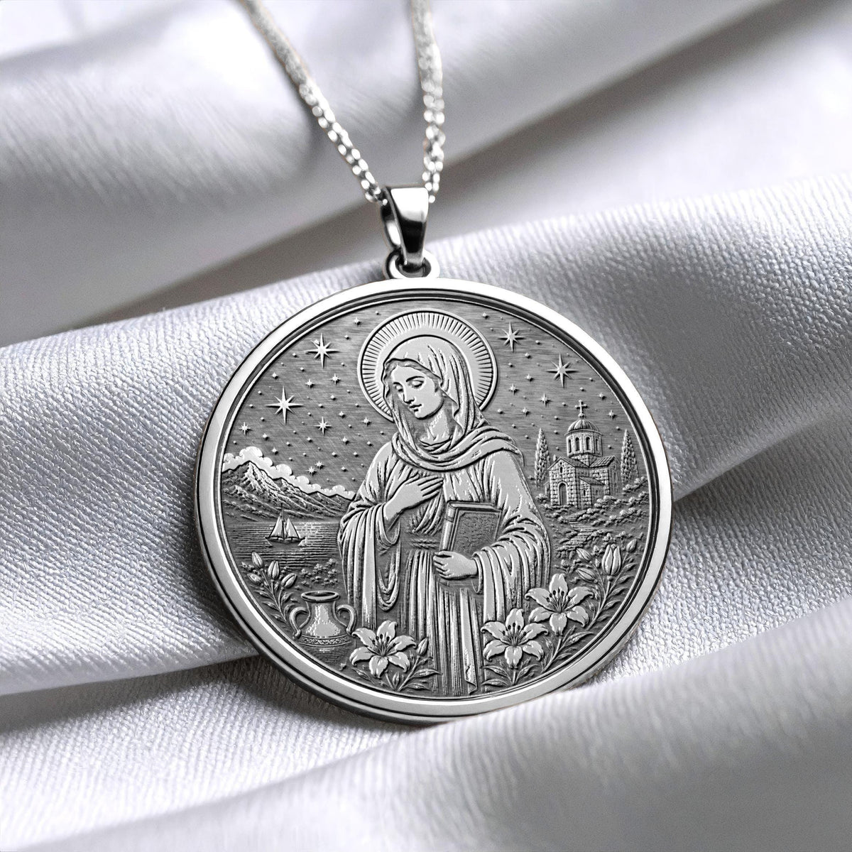Saint Macrina Pendant Necklace – Wisdom, Devotion, Inner Strength & Spiritual Growth