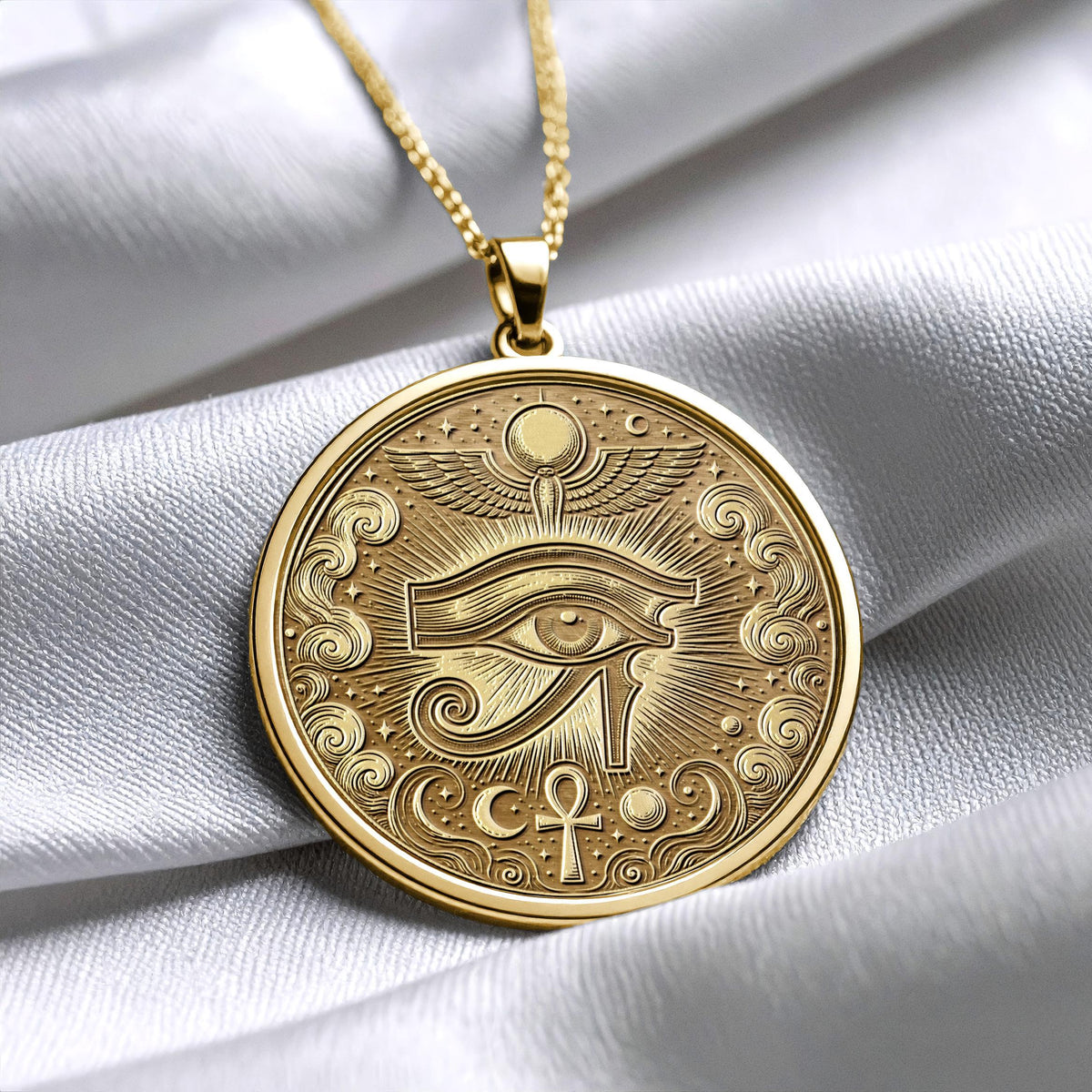 Sacred Eye of Horus Necklace – Protection, Wisdom & Divine Strength*