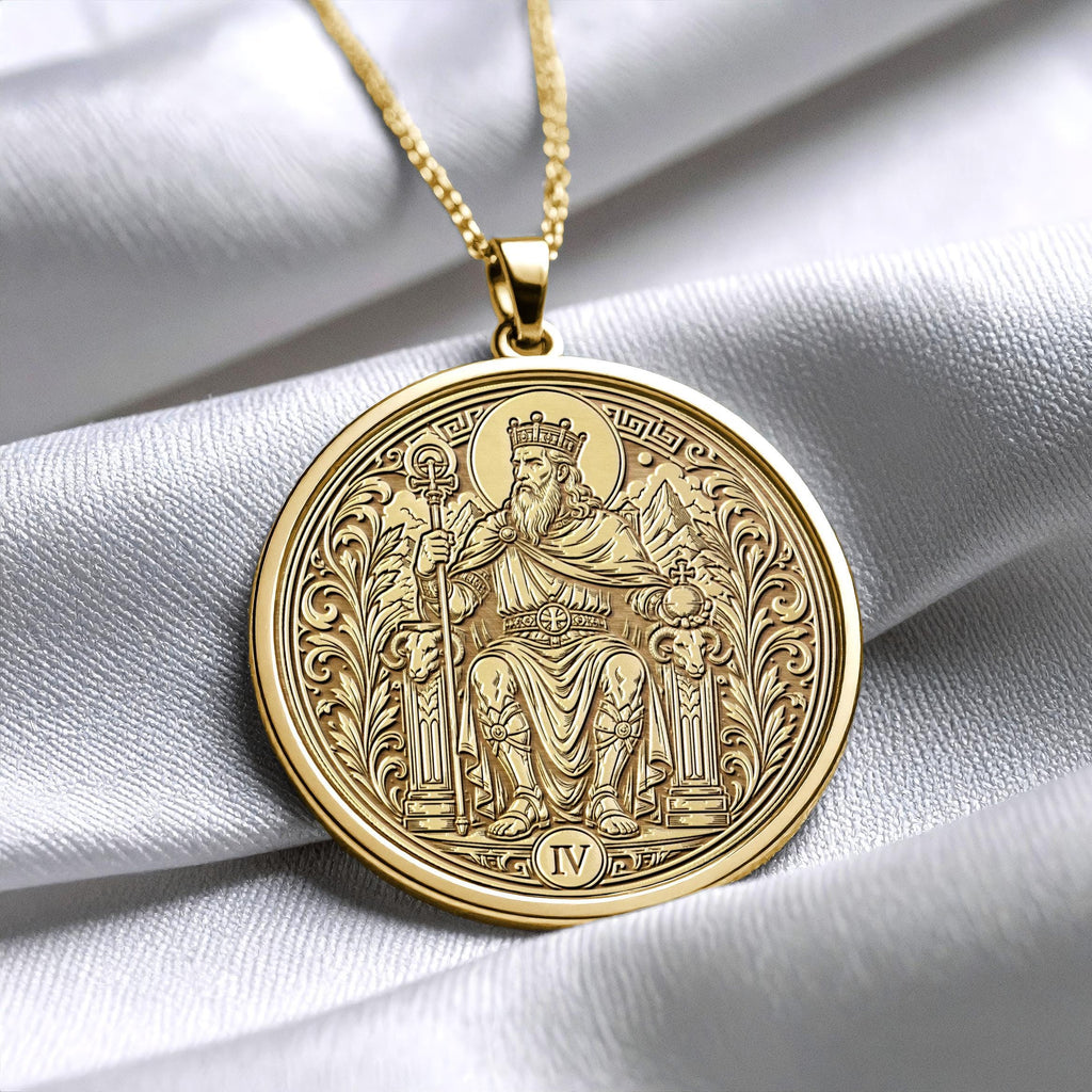 The Emperor Tarot Card Necklace – Authority, Leadership & Inner Strength