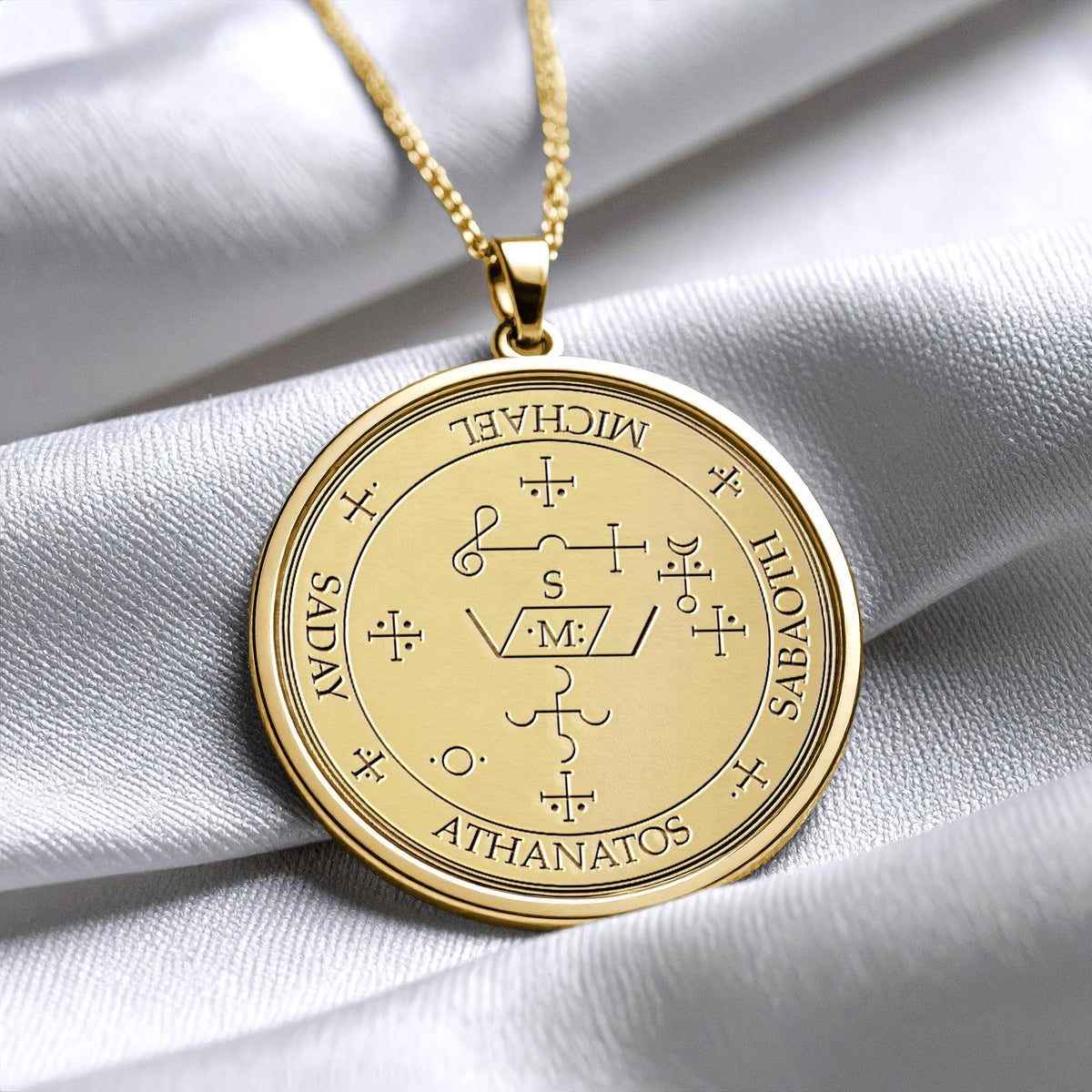 Archangel Azrael Sigil Pendant Necklace – Transformation, Comfort & Spiritual Guidance