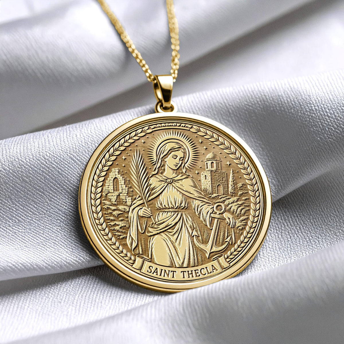Saint Thecla Pendant Necklace – Courage, Devotion, Resilience & Unwavering Faith