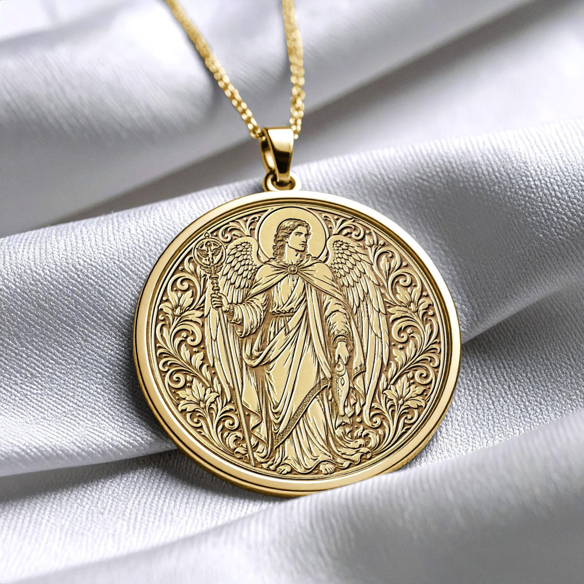 Archangel Raphael Pendant Necklace – Healing Light, Peace & Sacred Protection