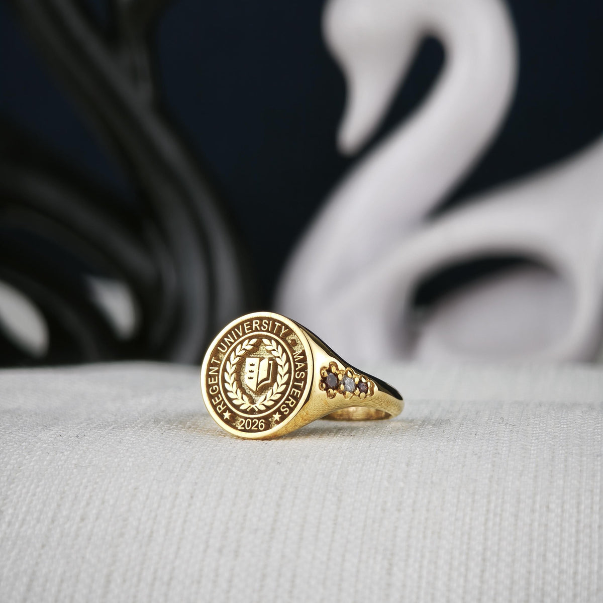 Custom Class Ring, Personalized University Ring, College Graduation Gift, Sterling Silver or Solid Gold