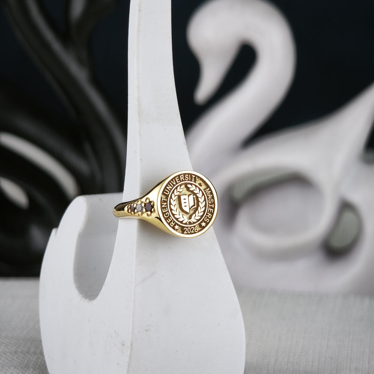 Custom Class Ring, Personalized University Ring, College Graduation Gift, Sterling Silver or Solid Gold