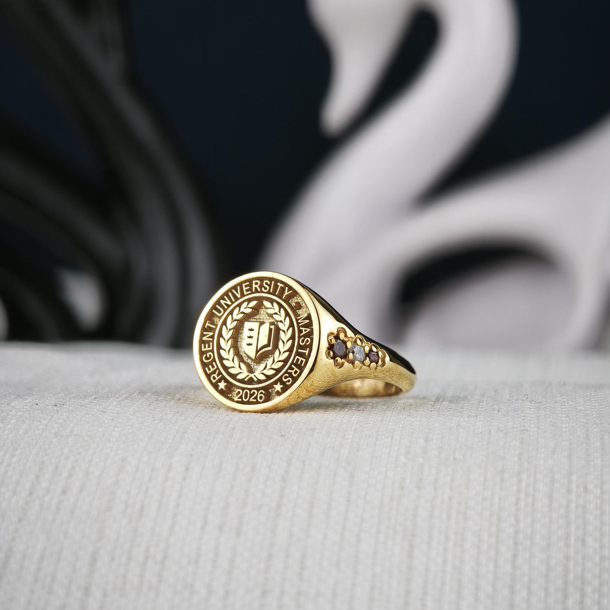 Custom Class Ring, Personalized University Ring, College Graduation Gift, Sterling Silver or Solid Gold