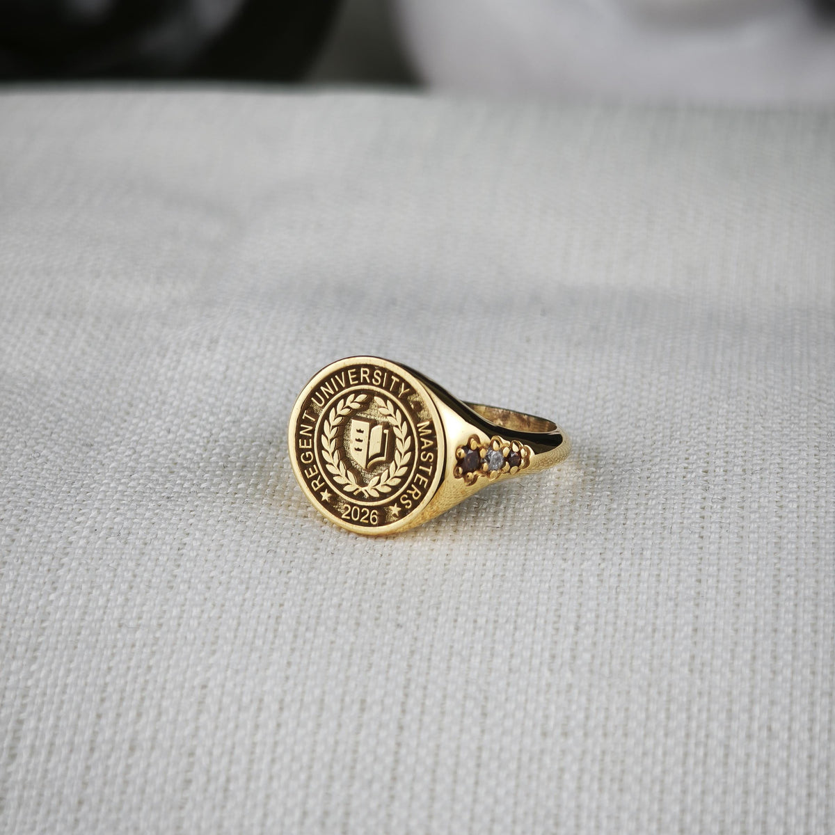 Custom Class Ring, Personalized University Ring, College Graduation Gift, Sterling Silver or Solid Gold