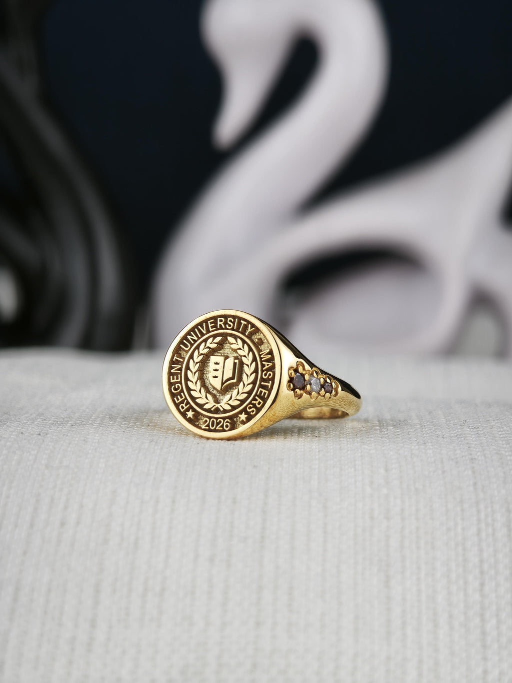Custom Class Ring, Personalized University Ring, College Graduation Gift, Sterling Silver or Solid Gold
