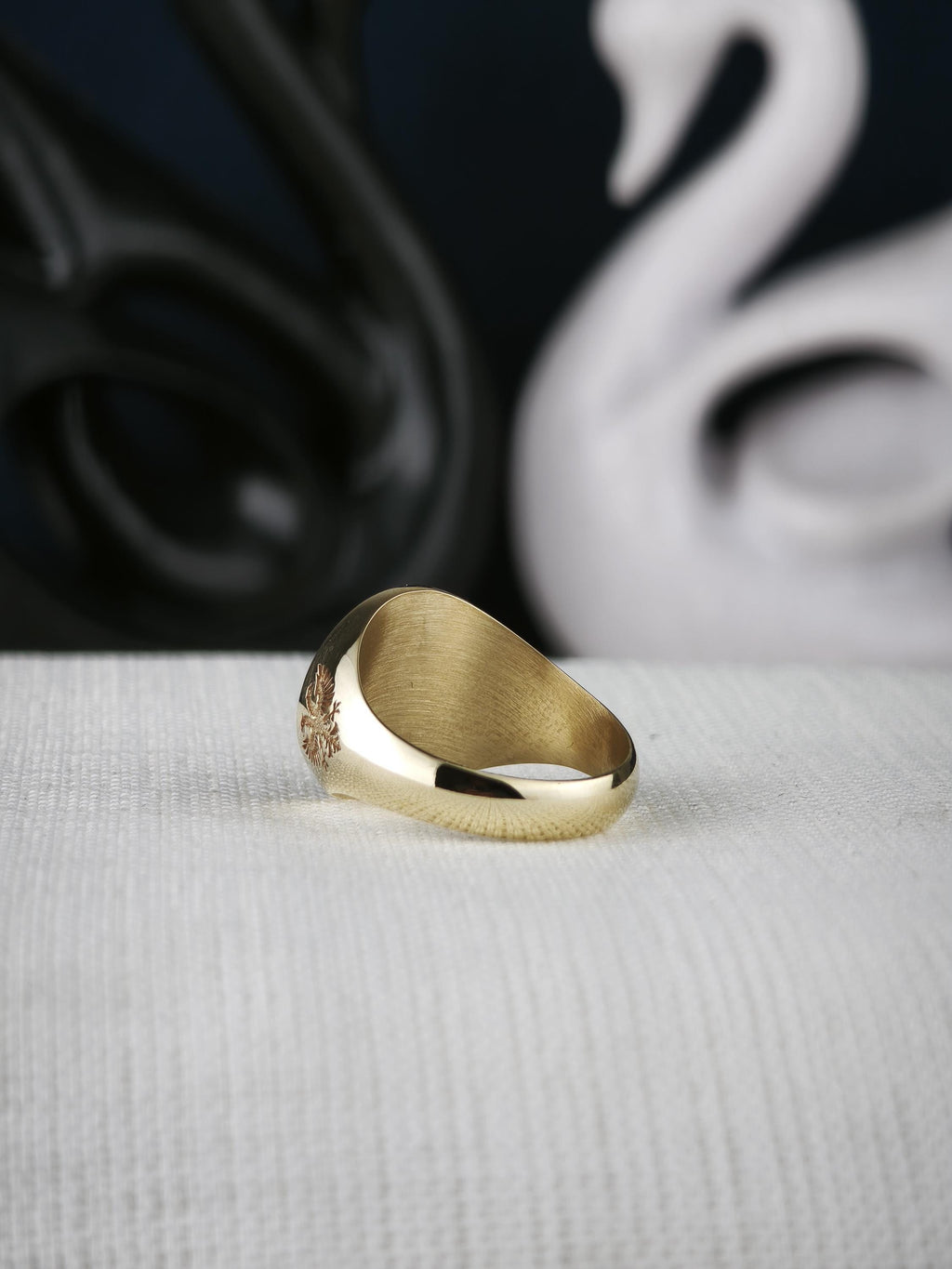 Custom Family Crest Ring, Engraved Signet in Sterling Silver or Gold