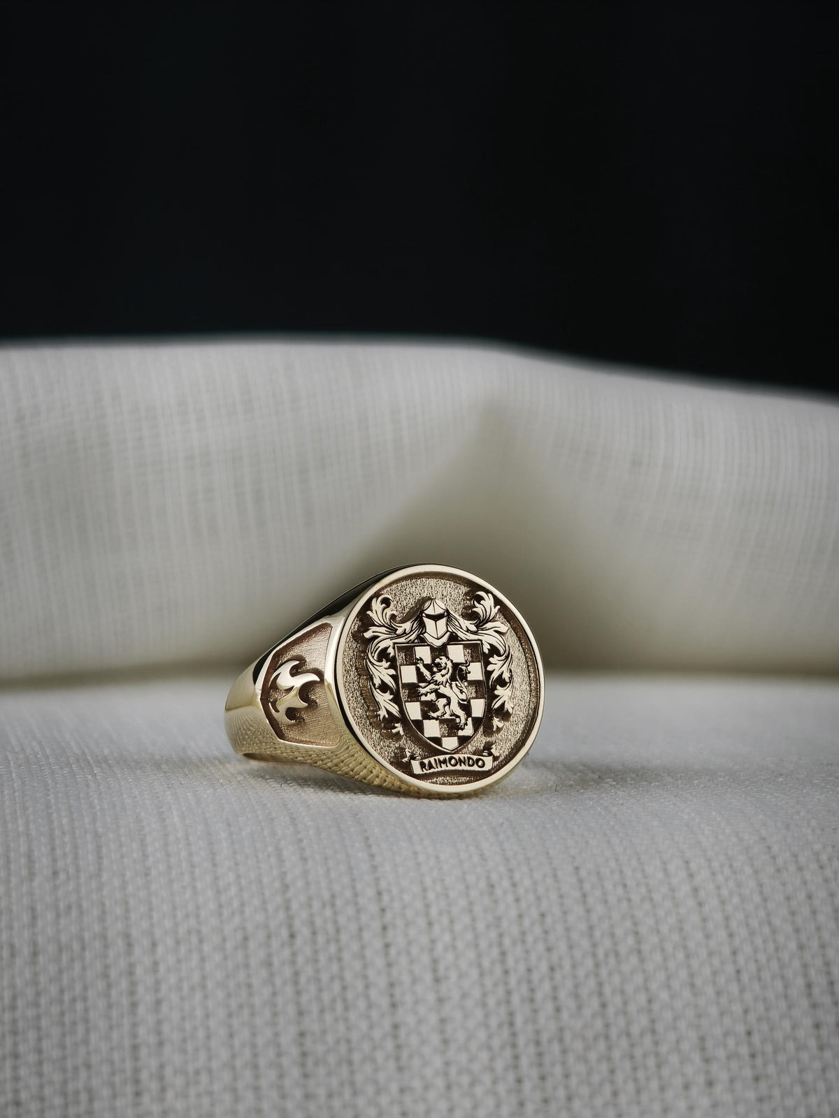 Personalized Family Crest Ring, Custom Coat of Arms Signet, Sterling Silver Gift for Husband