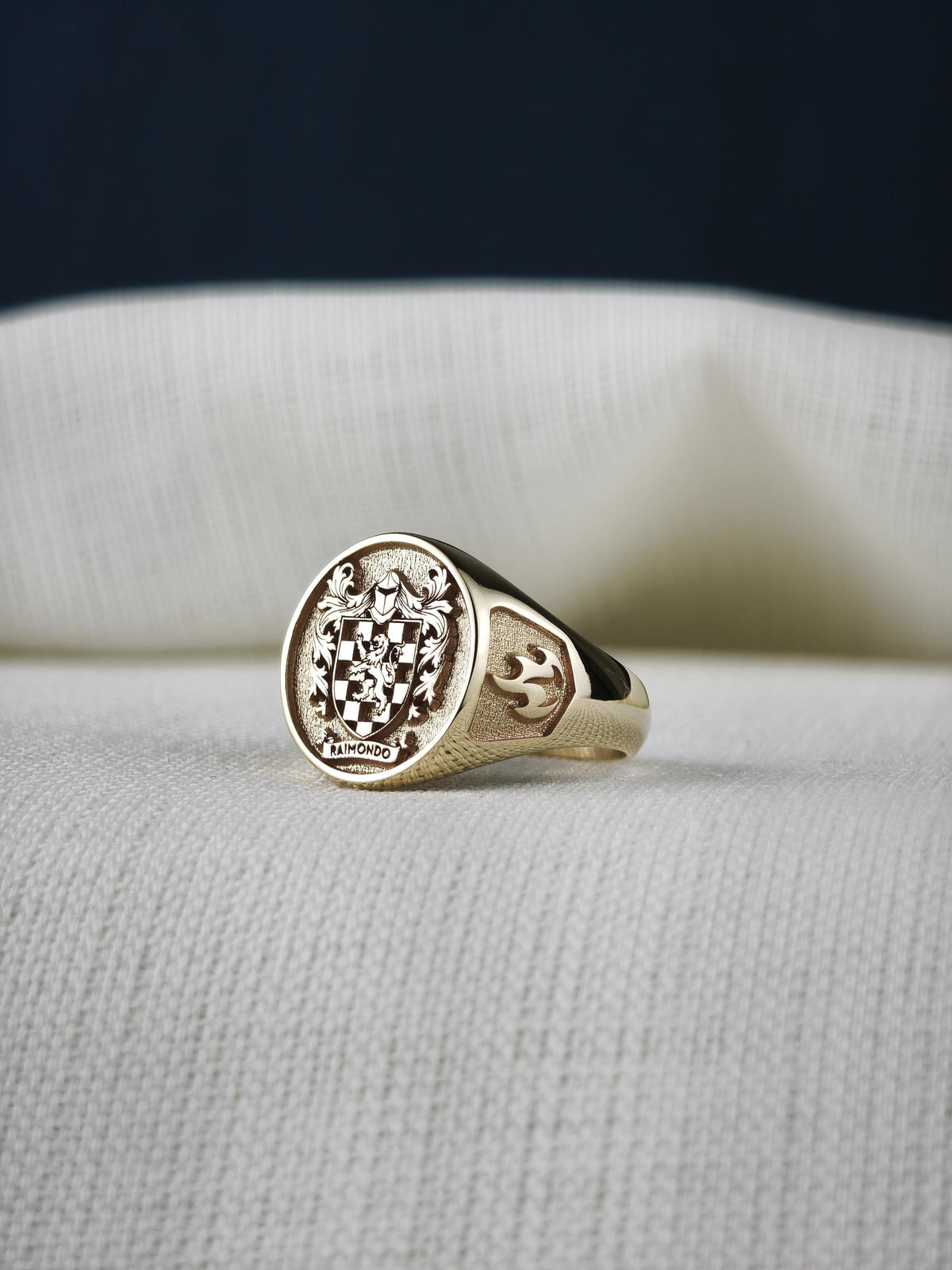 Personalized Family Crest Ring, Custom Coat of Arms Signet, Sterling Silver Gift for Husband