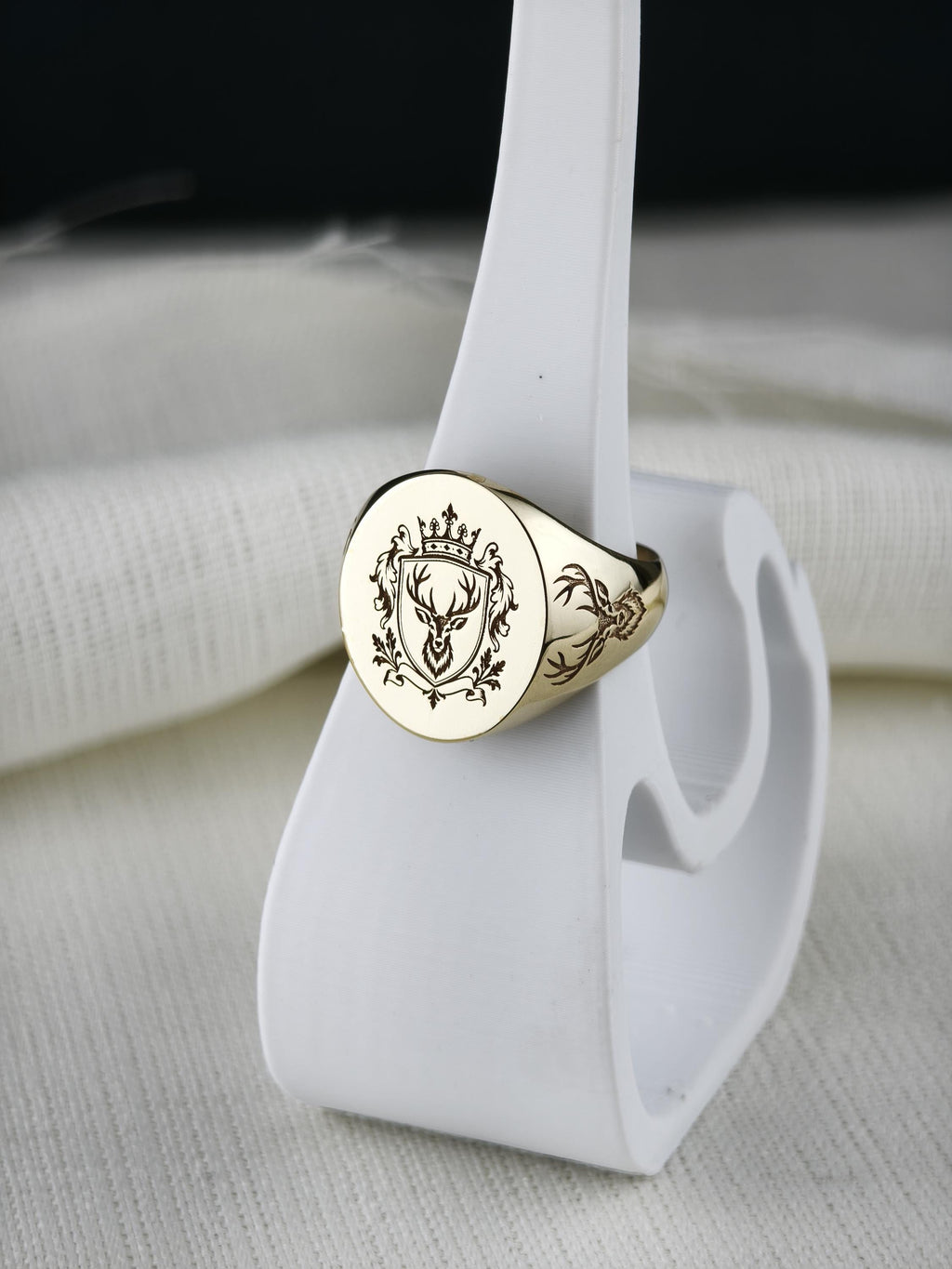 Personalized Heraldic Crest Signet Ring, Sterling Silver or Gold, Custom Family Coat of Arms