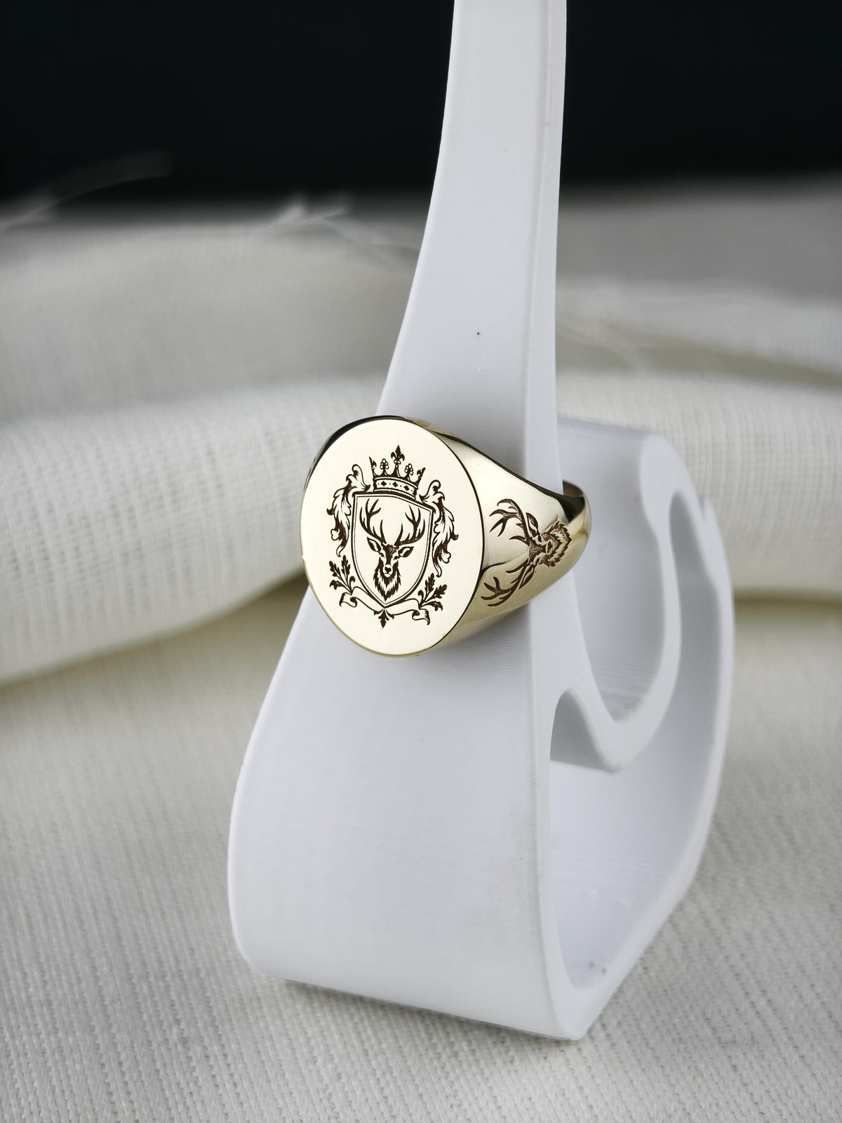 Personalized Heraldic Crest Signet Ring, Sterling Silver or Gold, Custom Family Coat of Arms